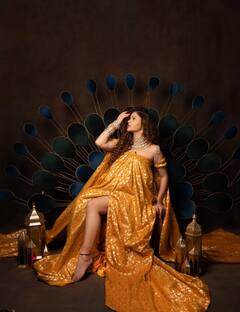 Rubina Dilaik Maternity Photoshoot: ट्रोलिंग के बाद रुबीना दिलैक ने फिर कराया मैटेरनिटी फोटोशूट, गोल्डन ड्रेस, कर्ली बालों में लगीं बेहद खूबसूरत