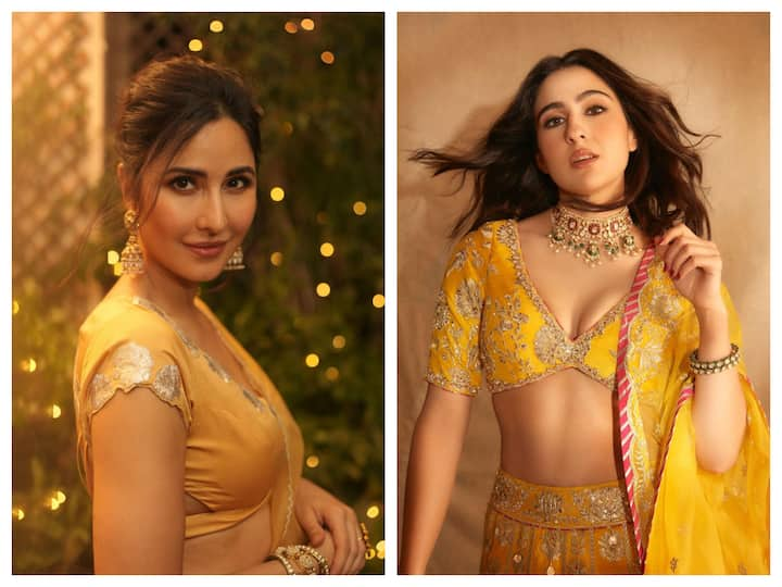 With the festive season coming to an end, Sara Ali Khan and Katrina Kaif posted pictures on Instagram in yellow lehenga giving us fashion goals.