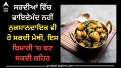 Methi Side Effects : ਸਰਦੀਆਂ ਵਿੱਚ ਫਾਇਦੇਮੰਦ ਨਹੀਂ ਨੁਕਸਾਨਦਾਇਕ ਵੀ ਹੋ ਸਕਦੀ ਮੇਥੀ, ਇਸ ਬਿਮਾਰੀ ‘ਚ ਬਣ ਸਕਦੀ ਜ਼ਹਿਰ