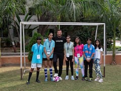 Football Star David Beckham Watches IND Vs NZ Semi-Final, Promotes Equality & Empowerment For Girls At Wankhede. In Pics