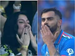 India vs New Zealand WC Match: Anushka Sharma Gives Virat Kohli Flying Kiss As He Breaks Sachin Tendulkar's Record