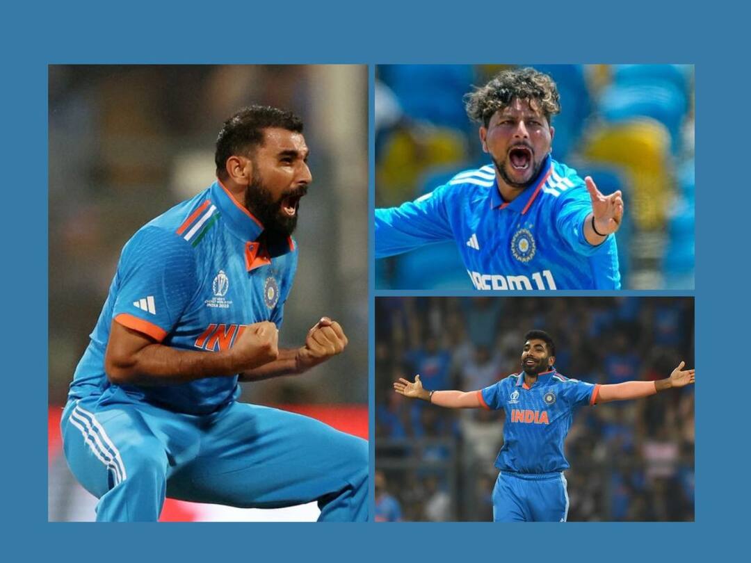 Six wickets to Mohammed Shami in the semi-final against New Zealand Bumrah and Kuldeep impressive bowling team india in final India vs New Zealand : मोहम्मद शमीच्या तोफगोळ्यानंतर बुमराह अन् कुलदीपचा करेक्ट मारा; टीम इंडियानं इतिहास रचला!