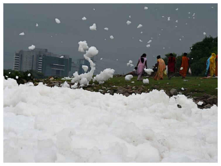 Days Ahead Of Chhath Puja, Delhi BJP Slams AAP Govt As Toxic Foam Gathers Over Yamuna