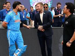 உலகக்கோப்பை கிரிக்கெட் அரையிறுதி போட்டியை கண்டுகளித்த டேவிட் பெக்கம்!