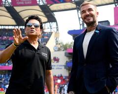 உலகக்கோப்பை கிரிக்கெட் அரையிறுதி போட்டியை கண்டுகளித்த டேவிட் பெக்கம்!