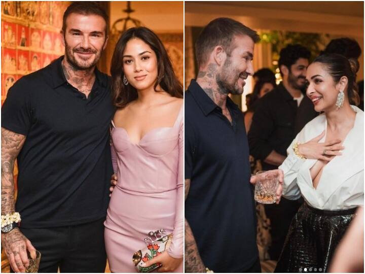 David Beckham celebrated Diwali party with Bollywood beauties with gajra dam and jam in hand