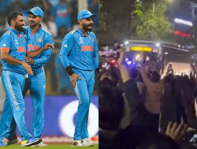 Indian Cricket Teams Reached Ahmedabad World Cup 2023 Final Fans Crazy  Outside Hotel Watch Video | Watch: तीसरी बार वर्ल्ड चैंपियन बनने अहमदाबाद  पहुंची टीम इंडिया, होटल के बाहर फैंस का ...