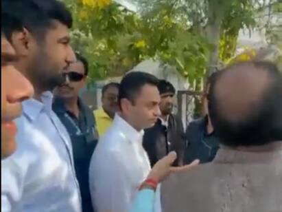 Madhya Pradesh Elections BJP Workers Stop Kamal Nath Son Entering Polling Booth Chhhindwara BJP Workers Stop Former MP CM Kamal Naths Son From Entering Polling Booth In Chhindwara. WATCH
