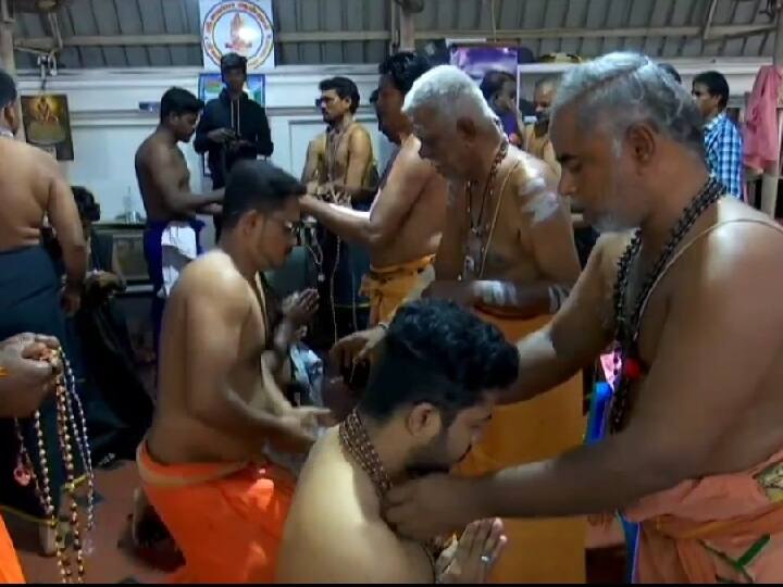 சேலம் சாஸ்தா கோயிலில் மாலை அணிந்து விரதத்தை தொடங்கிய ஐயப்ப பக்தர்கள்