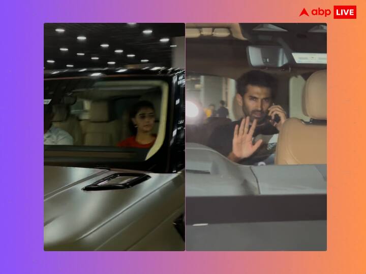 Ananya Panday spotted on movie date with rumored boyfriend Aditya Roy Kapur see Car Inside Pics रोमांटिक बर्थडे विश के बाद रुमर्ड बॉयफ्रेंड आदित्य रॉय कपूर संग मूवी डेट पर पहुंचीं अनन्या पांडे, सामने आईं कार की इंसाइड फोटोज़