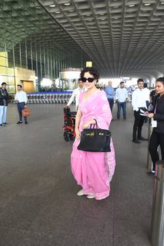 Kangana Ranaut: कंगनाचा क्लासी एअरपोर्ट लूक; पाहा फोटो