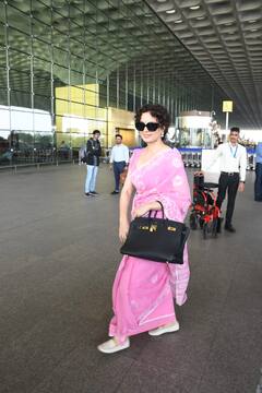 Kangana Ranaut: कंगनाचा क्लासी एअरपोर्ट लूक; पाहा फोटो