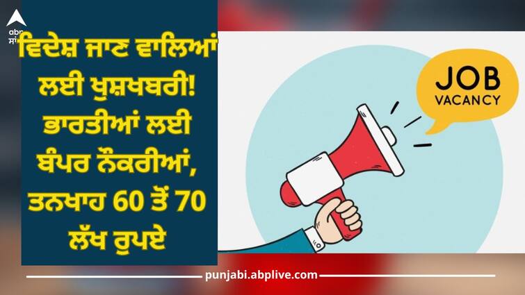Job Alert: Bumper jobs for Indians In denmark, salary 60 to 70 lakh rupees Job Alert: ਵਿਦੇਸ਼ ਜਾਣ ਵਾਲਿਆਂ ਲਈ ਖੁਸ਼ਖਬਰੀ! ਭਾਰਤੀਆਂ ਲਈ ਬੰਪਰ ਨੌਕਰੀਆਂ, ਤਨਖਾਹ 60 ਤੋਂ 70 ਲੱਖ ਰੁਪਏ