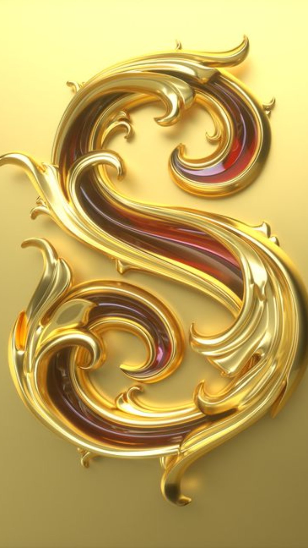 Logo letra s con detalles dorados y rojos. | Foto Premium