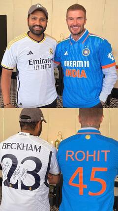 Rohit Sharma और David Beckham ने Exchange की jersey | Sports LIVE