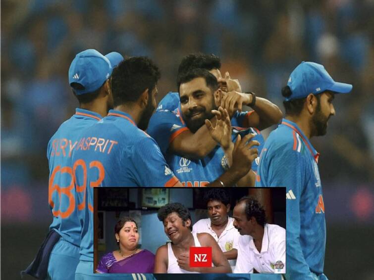 Indian Fans Share Memes As New Zealand Semi-Final Vadivel Meme on Social Media எத்தனை பேருடா வருவீங்க! இது நியூசிலாந்தின் புலம்பல் - மீம் கண்டென்ட் ஆகிப்போன இந்தியா - நியூசி மேட்ச்!