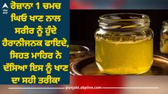 Ghee: ਰੋਜ਼ਾਨਾ 1 ਚਮਚ ਘਿਓ ਖਾਣ ਨਾਲ ਸਰੀਰ ਨੂੰ ਹੁੰਦੇ ਹੈਰਾਨੀਜਨਕ ਫਾਇਦੇ, ਸਿਹਤ ਮਾਹਿਰ ਨੇ ਦੱਸਿਆ ਇਸ ਨੂੰ ਖਾਣ ਦਾ ਸਹੀ ਤਰੀਕਾ