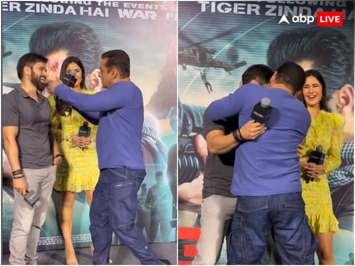 Tiger 3 success event Salman Khan kissed Emraan Hashmi  in front of Katrina Kaif video  viral ‘टाइगर 3’ के सक्सेस इवेंट में Salman Khan ने इमरान हाशमी के साथ कर दी ऐसी हरकत, कैटरीना कैफ भी हुईं शर्म से पानी-पानी, Video वायरल