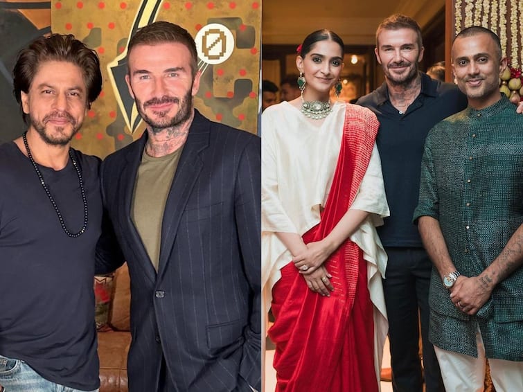 Former Footballer David Beckham Pens Gratitude Post For Shah Rukh Khan 'Friend'; Also Thanks Sonam Kapoor David Beckham meets SRK and Sonam: 'বন্ধু' শাহরুখ খানের আতিথেয়তায় আপ্লুত বেকহ্যাম, পোস্টে ধন্যবাদ সোনম-আনন্দকেও