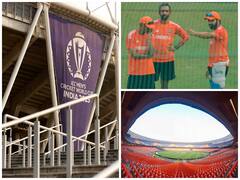 IN PICS: Preparations In Full Swing At Narendra Modi Stadium For India Vs Australia ICC World Cup