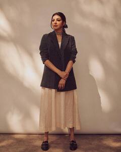 Kajal Aggarwal Photos : కాజల్ అగర్వాల్ వింటేజ్ లుక్ - పోల్కా డాట్ షర్టులో 