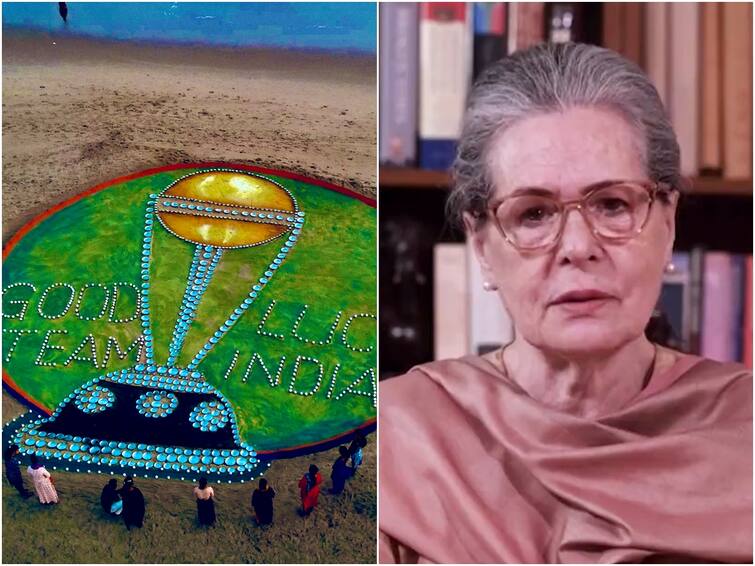 India vs Australia World Cup Final 2023 Final Sudarsan Pattnaik Puri Beach Sand Art Sonia Gandhi UP Congress Havan IND Vs AUS: Stunning Sand Art At Puri Beach For Team India. Sonia Gandhi Says 'Cricket Has Always...'