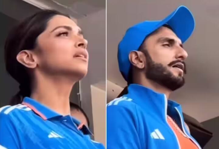 अभिनेता रणवीर सिंह (Ranveer Singh) आणि अभिनेत्री दीपिका पादुकोण (Deepika Padukone) हे दोघे देखील विश्वचषक 2023 चा अंतिम सामना बघायला नरेंद्र मोदी स्टेडियमवर  पोहोचले आहेत.