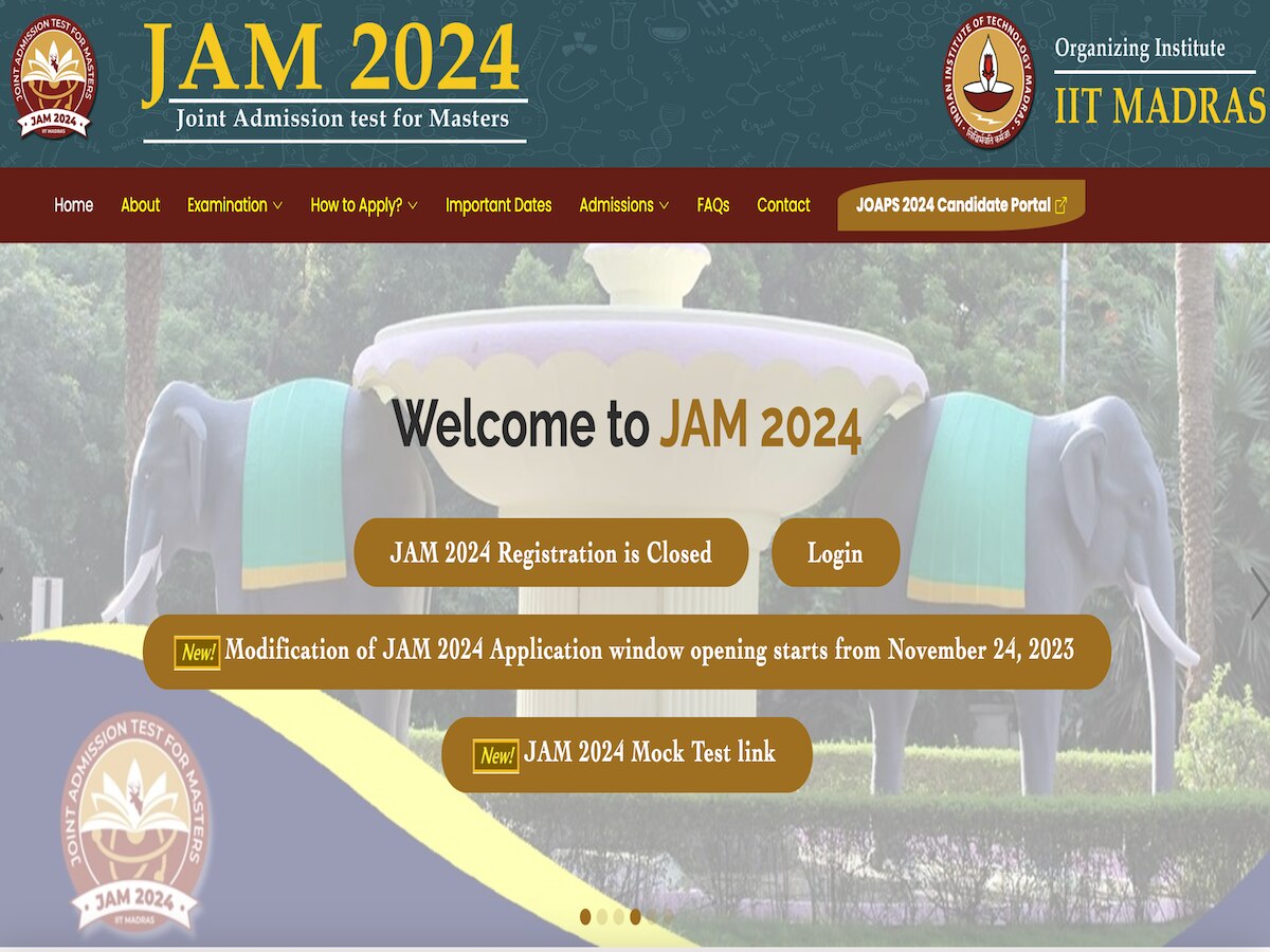 IIT Madras JAM 2024 Application Correction, November 2024 Exam On ...