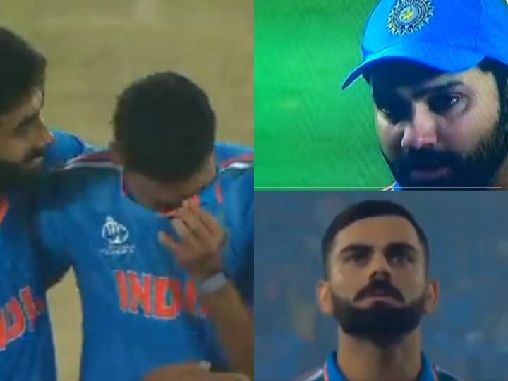 IND vs AUS ICC world cup 2023 australia defeat india by 6 wicket virat kohli rohit sharma Mohammed Siraj cry IND vs AUS Final: मैदान पर आया आंसुओं का सैलाब, खिलाड़ियों से लेकर करोड़ों फैंस की आंखें हुईं नम