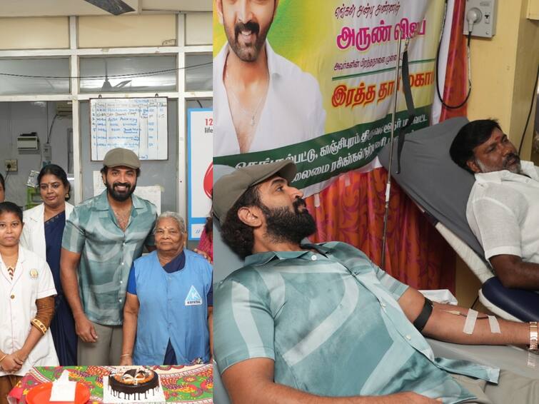 actor arun vijay celebrates birthday in orphanage donates blood with fans details Arun Vijay: பிறந்தநாளில் ரத்ததானம், ஆதரவற்றோர் இல்லத்தில் உதவி.. அருண் விஜய்க்கு ரசிகர்கள் வாழ்த்து!