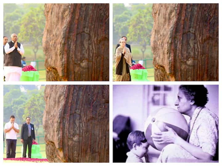 Top Congress leaders paid floral tribute to former Prime Minister Indira Gandhi on the occasion of her birth anniversary at Delhi's Shakti Sthal.