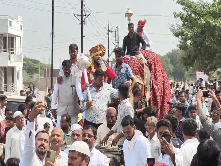 Maharashtra Kesari Sikandar Shaikh procession on elephant Solapur मानलं पैलवान तुम्हाला! स्वतः नकार देऊन वस्तादांची काढली हत्तीवरून मिरवणूक