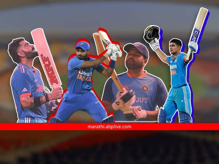 team India vs australia ICC world cup 2023 final Indian Cricket Team batters stats against australia ind vs aus Rohit Sharma Virat Kohali यांच्या हातात बॅट नाही जणू तलवारच असते, गोलंदाजांवर तुटून पडतात; टीम इंडियाचे धडाकेबाज फलंदाज!