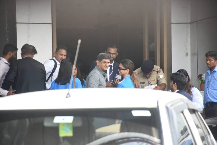 Along with him were actor Deepika Padukone, who is Ranveer Singh's wife, and his father-in-law, Prakash Padukone.