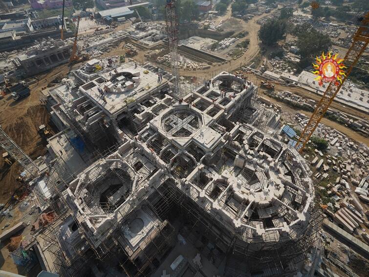 Shri Ram Janmbhoomi Teerth Kshetra tweets Crane view of under construction Shri Ram Janmabhoomi Mandir Ayodhya Ram Mandir Pics: అయోధ్య రామమందిరం ఎంత ఘనంగా ఉందో, క్రేన్ నుంచి చిత్రాలు విడుదల