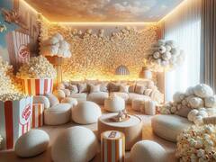 AI Photos : 'पॉपकॉर्न लिव्हिंग रूम'सोबत घ्या गप्पागोष्टींचा आनंद,  AI फोटो पाहिलेत का?