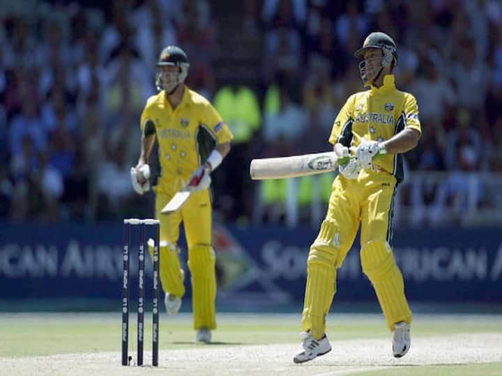 In the 2003 ODI World Cup final between India and Australia at Wanderers Stadium in Johannesburg, South Africa on March 23, 2003, Ricky Ponting, the then-Australian captain, concluded the match unbeaten with a remarkable score of 140 runs off 121 balls. (Image Credit: Getty)
