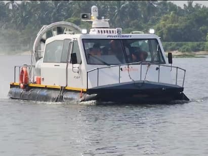 Coimbatore news trial run of the water and land rover craft took place TNN நீரிலும் நிலத்திலும் செல்லும் ரோவர் கிராஃப்ட் படகு  கோவையில் சோதனை ஓட்டம் வெற்றி