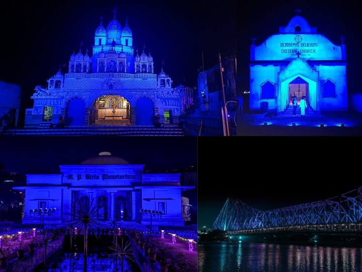 Iconic structures in Kolkata and West Bengal were illuminated in blue to champion children's rights on World Children's Day. Check out the pictures here.