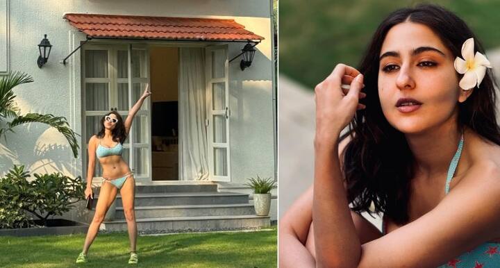 Sara Ali Khan Bikini Looks: અભિનેત્રી સારા અલી ખાને વેકેશન એન્જોય કરતી વખતે પોતાનો બિકીની લુક શેર કર્યો છે, જેમાં તે ખૂબ જ સુંદર લાગી રહી છે. જુઓ તેના ગ્લેમરસ બિકીની લુક્સની તસવીરો...