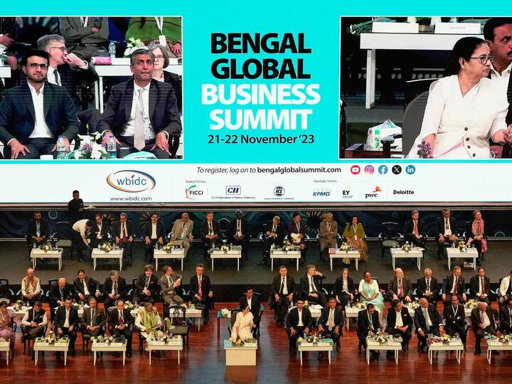 The 7th Bengal Global Business Summit began in Kolkata on November 21, 2023 and saw prominent delegates like Mukesh Ambani, Sourav Ganguly attend the inaugural session.