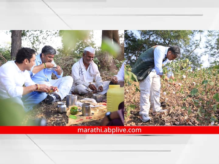 Rohit Pawar Yuva Sangharsh Yatra : रोहित पवार यांची युवा संघर्ष यात्रा बीडच्या गेवराईमध्ये दाखल झाली असून, यावेळी पवारांनी शेतकऱ्यांच्या बांधावर जाऊन संवाद साधला.