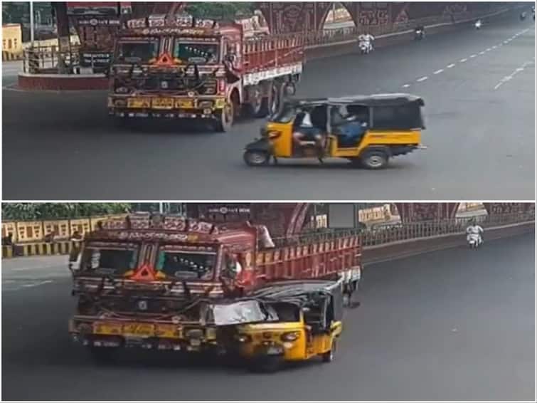 Andhra Pradesh Accident: Eight Students Injured In Auto-Lorry Collision In Visakhapatnam — Caught On Cam Andhra Pradesh: Eight Students Injured In Auto-Lorry Collision In Visakhapatnam — Caught On Cam