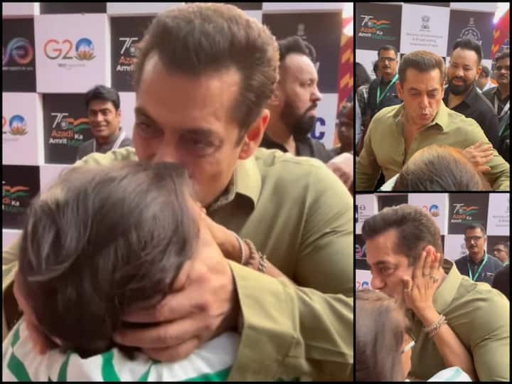 Salman Khan gives tight hug kisses to senior journalist at IFFI Goa Watch Viral Video Telugu News Salman Khan: లేడీ రిపోర్టర్‌కు సల్మాన్‌ ముద్దు, నెట్టింట వీడియో వైరల్‌