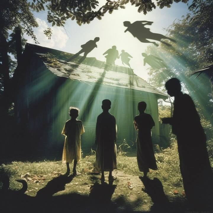 वायरल हो रही इन तस्वीरों में आसमान में भूतों का मेला लगते देखा जा सकता है.