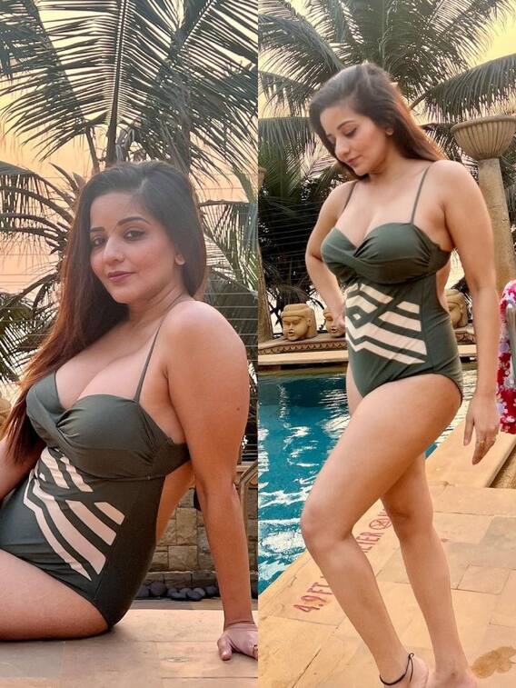 मोनालिसा ने मोनोकनी में ढाया कहर, भोजपुरी क्वीन ने लगाई पानी में आग