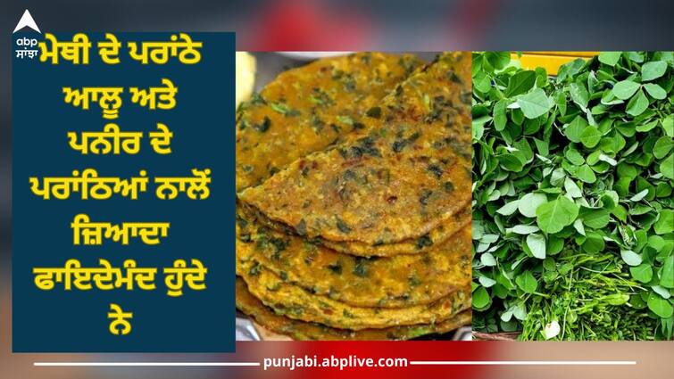 tremendous benefits of eating methi parathas know about methi benefits Methi: ਮੇਥੀ ਦੇ ਪਰਾਂਠੇ ਆਲੂ ਅਤੇ ਪਨੀਰ ਦੇ ਪਰਾਂਠਿਆਂ ਨਾਲੋਂ ਜ਼ਿਆਦਾ ਫਾਇਦੇਮੰਦ ਹੁੰਦੇ ਨੇ, ਆਓ ਜਾਣਦੇ ਹਾਂ ਸਰਦੀਆਂ 'ਚ ਇਸ ਨੂੰ ਖਾਣ ਨਾਲ ਕੀ-ਕੀ ਫਾਇਦੇ ਮਿਲਦੇ