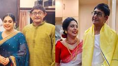 Kanchan-Sreemoyee: লুকোচুরি নেই.. ফিল্মি পার্টি থেকে শুরু করে পুজো-বাড়ি, পাশাপাশি কাঞ্চন-শ্রীময়ী