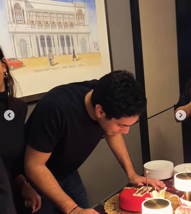 Agastya's 'The Archies' co-star Mihir Ahuja shared pictures from the actor's midnight birthday celebrations. (Image: Instagram/@mihirahuja_)