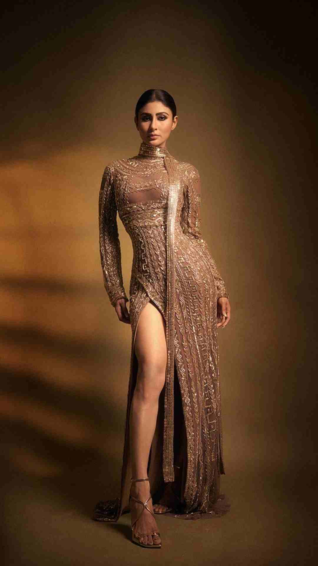 Mouni Roy Stuns In A Golden Bodycon Dress; Check Out Pics